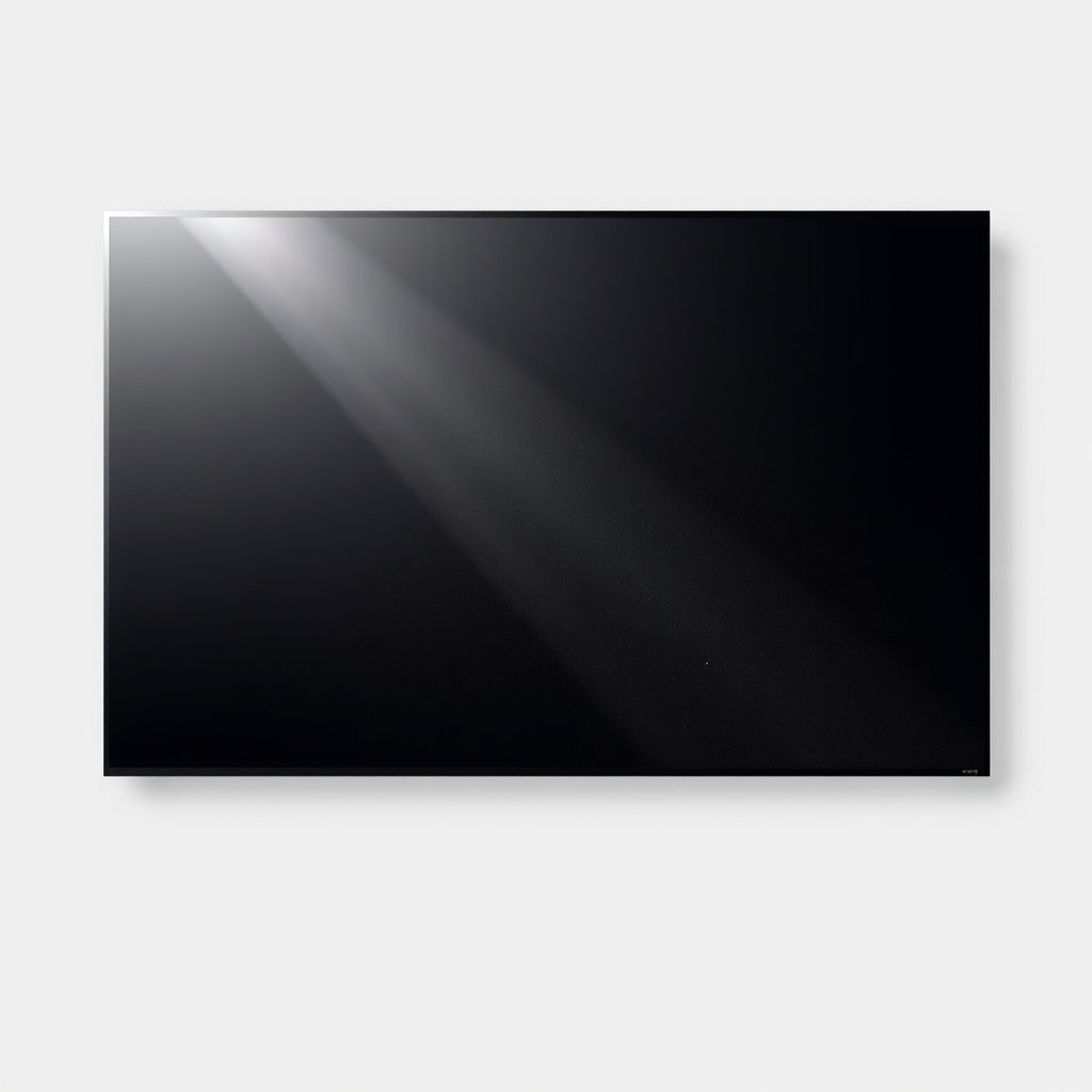 <clean photorealistic illustration of a LG NeON R 365W panel with visible dust layer on su